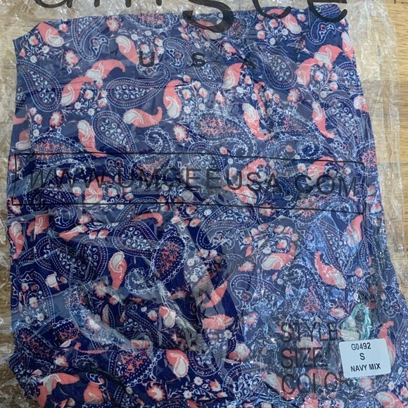 NWT UMGEE WOMEN'S NAVY/CORAL MIX BOHO CHIC OPEN BACK PAISLEY TUNIC DRESS SMALL - Picture 4 of 6